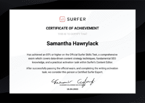 SurferSEO Certification