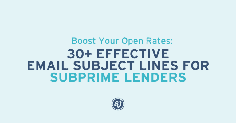 Blog 6 Effective email marketing subject lines for subprime loans