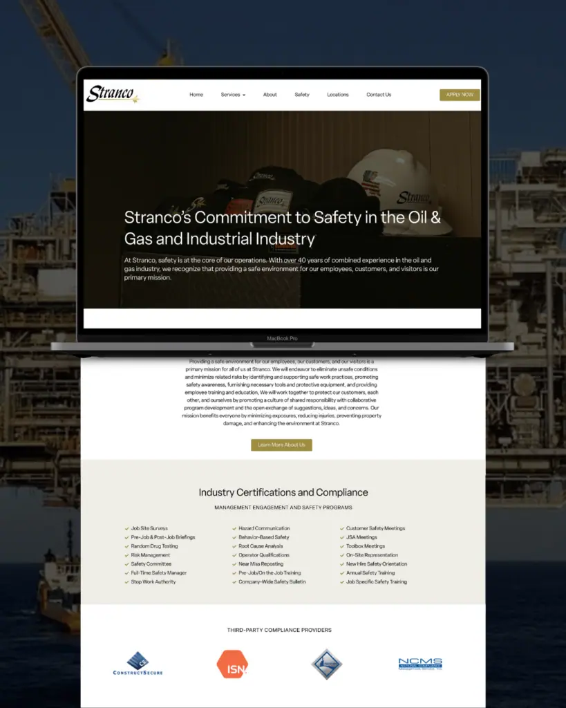 Stranco Safety Page Design