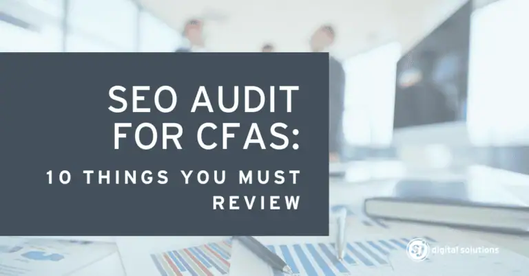 Blog 5 SEO Audit for CFAs