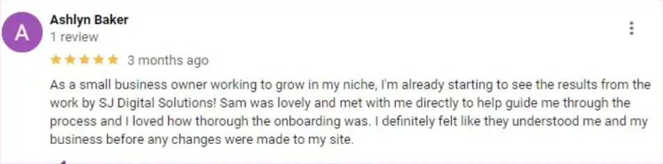 Contact SJ Digital Solutions | SEO Agency & Content Services 9 Five-star Google review: already starting to see the results