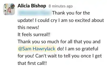 Services + Pricing Guide 10 Client message: so excited about the news it feels surreal